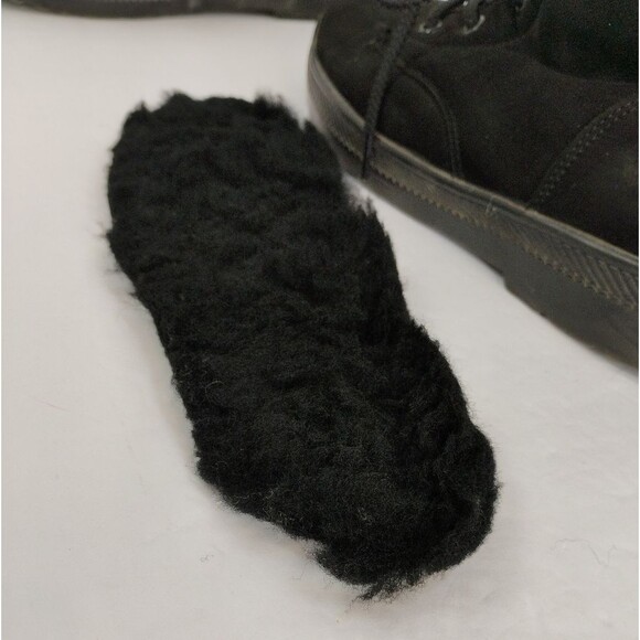 SQL Black Suede Boots Faux Fur lined  Black and Cream  Lace up size 7.5 - Picture 6 of 16